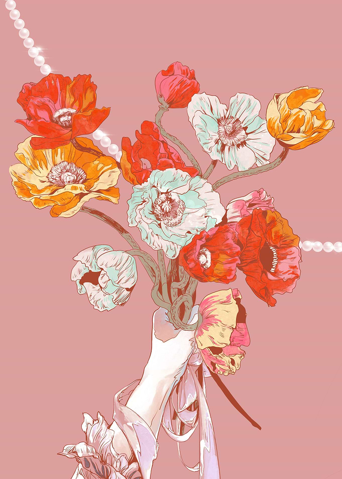 Colourful flowers in hand