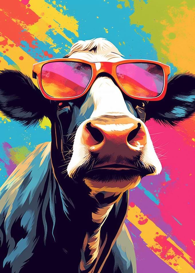 Cow Colorful Farmer