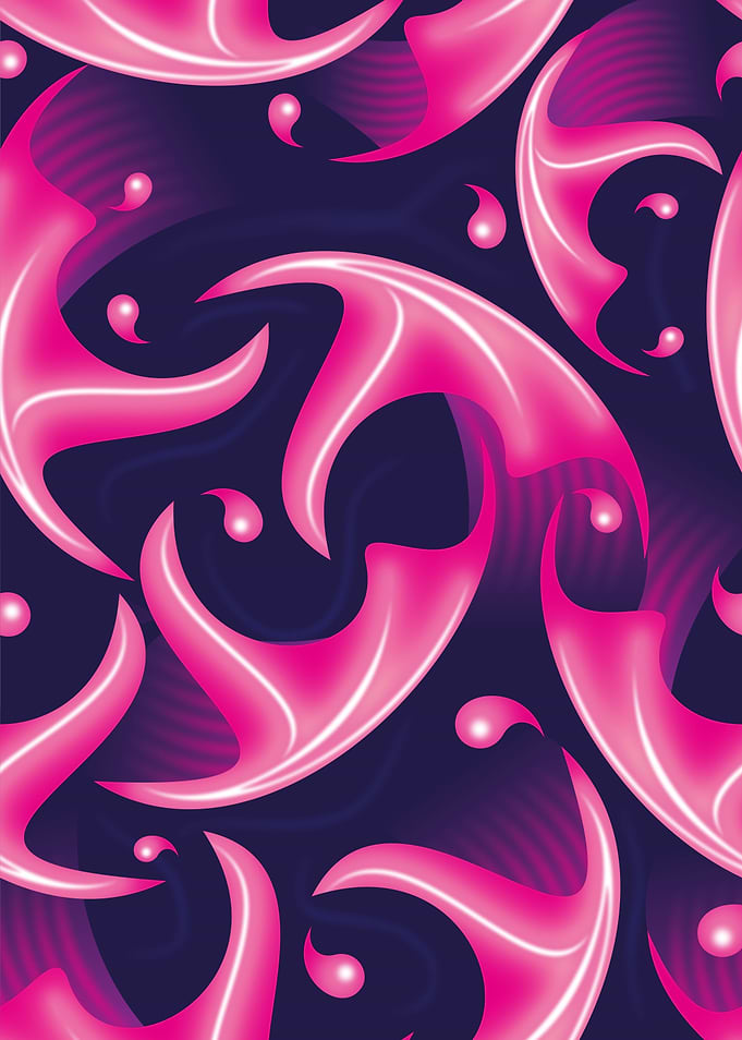ABSTRACT WAVE BLUE PINK