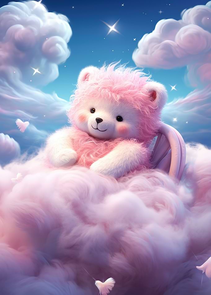 Pink Teddy In Dreamland