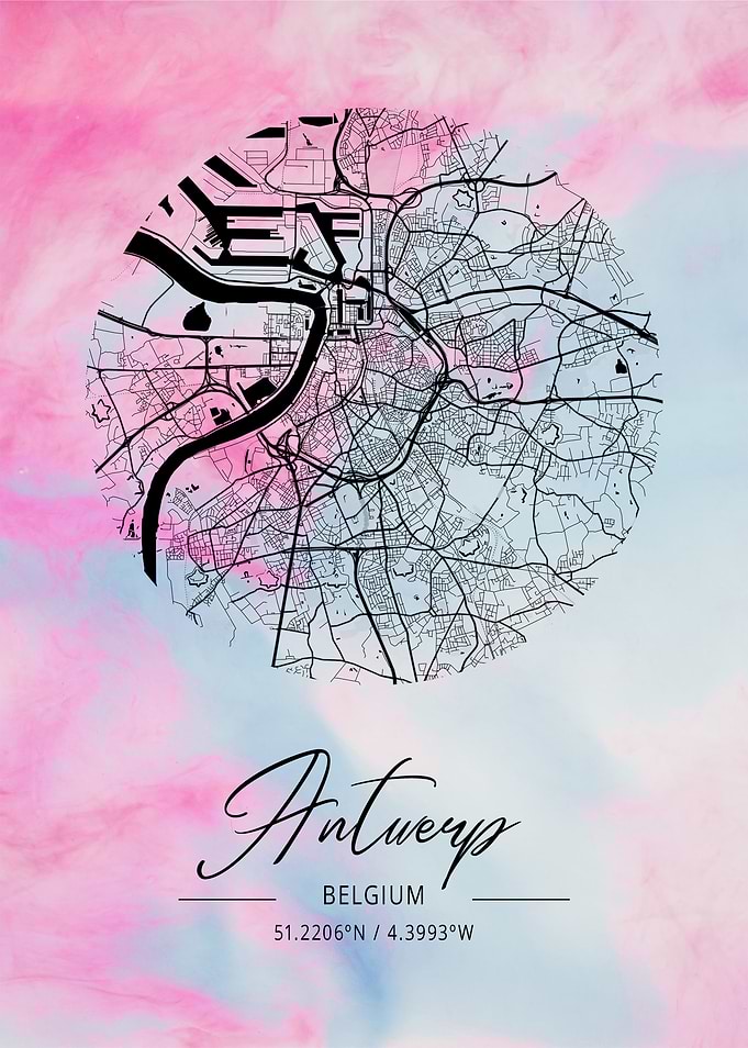 Antwerp Beta WatercolorMap