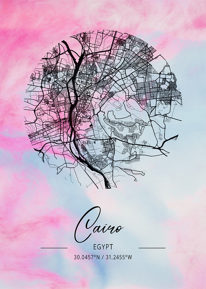 Cairo Beta Watercolor Map