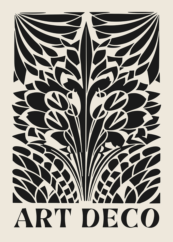 Art Deco Floral Poster