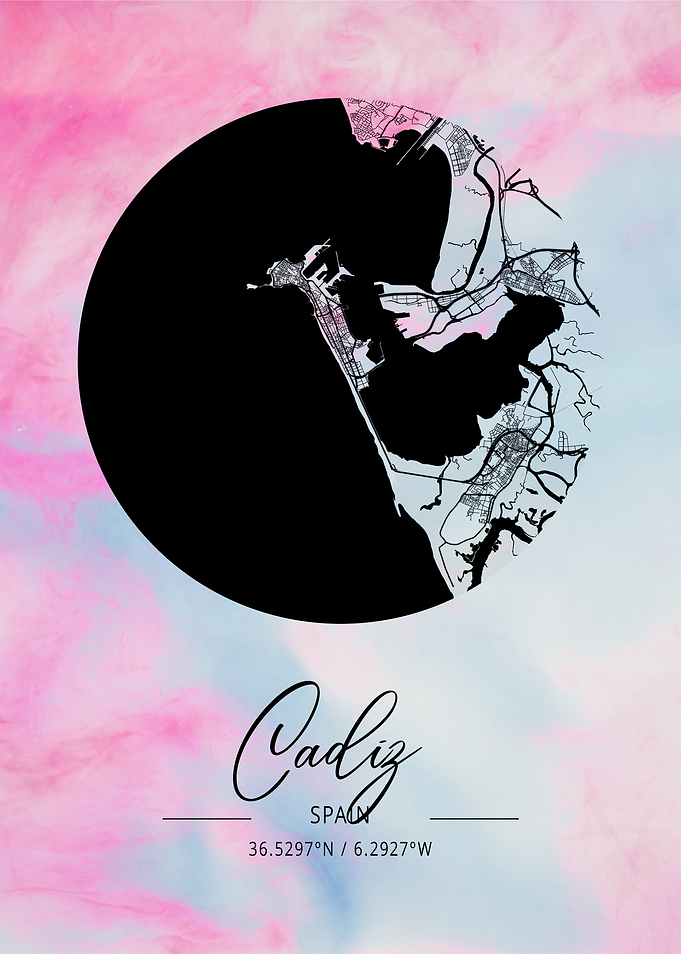 Cadiz Beta Watercolor Map