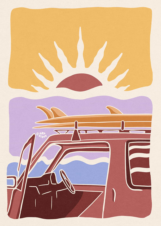 Sunset truck surf
