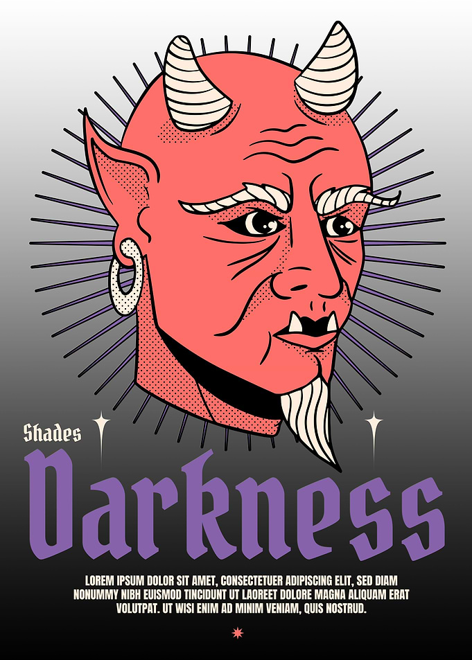 Hand drawn shades darkness