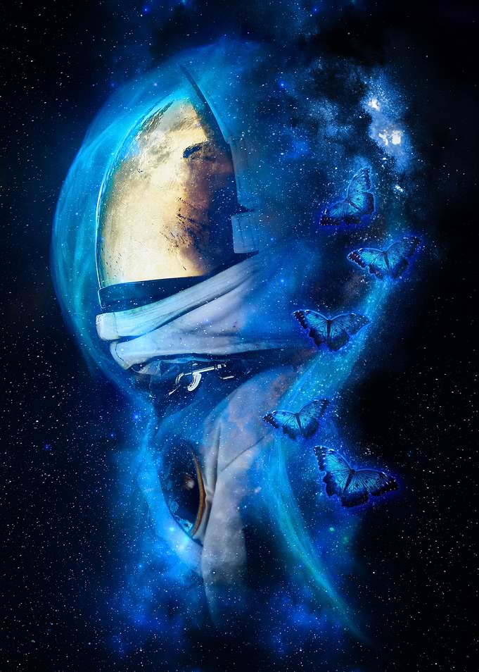 Astronaut with Butterflies