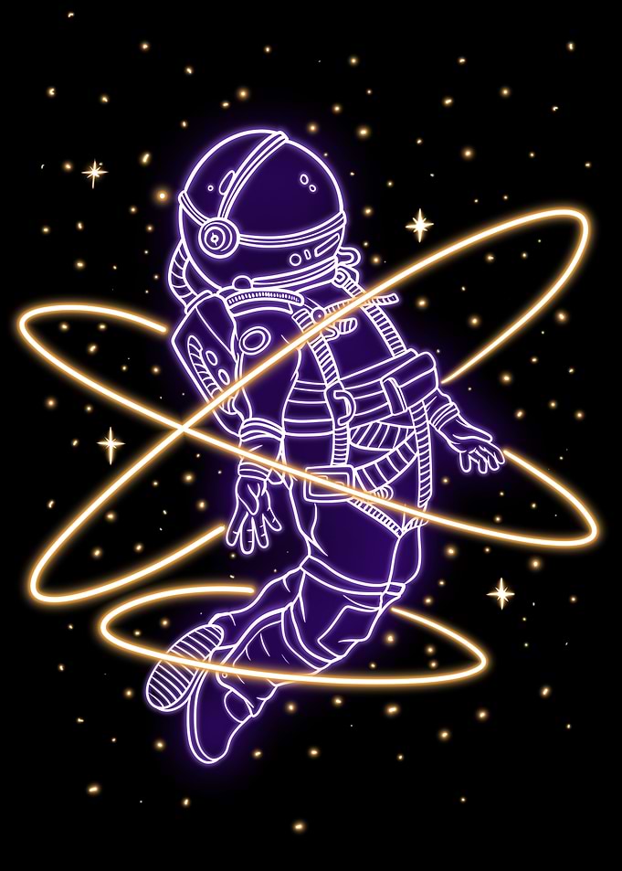 astronaut neon star