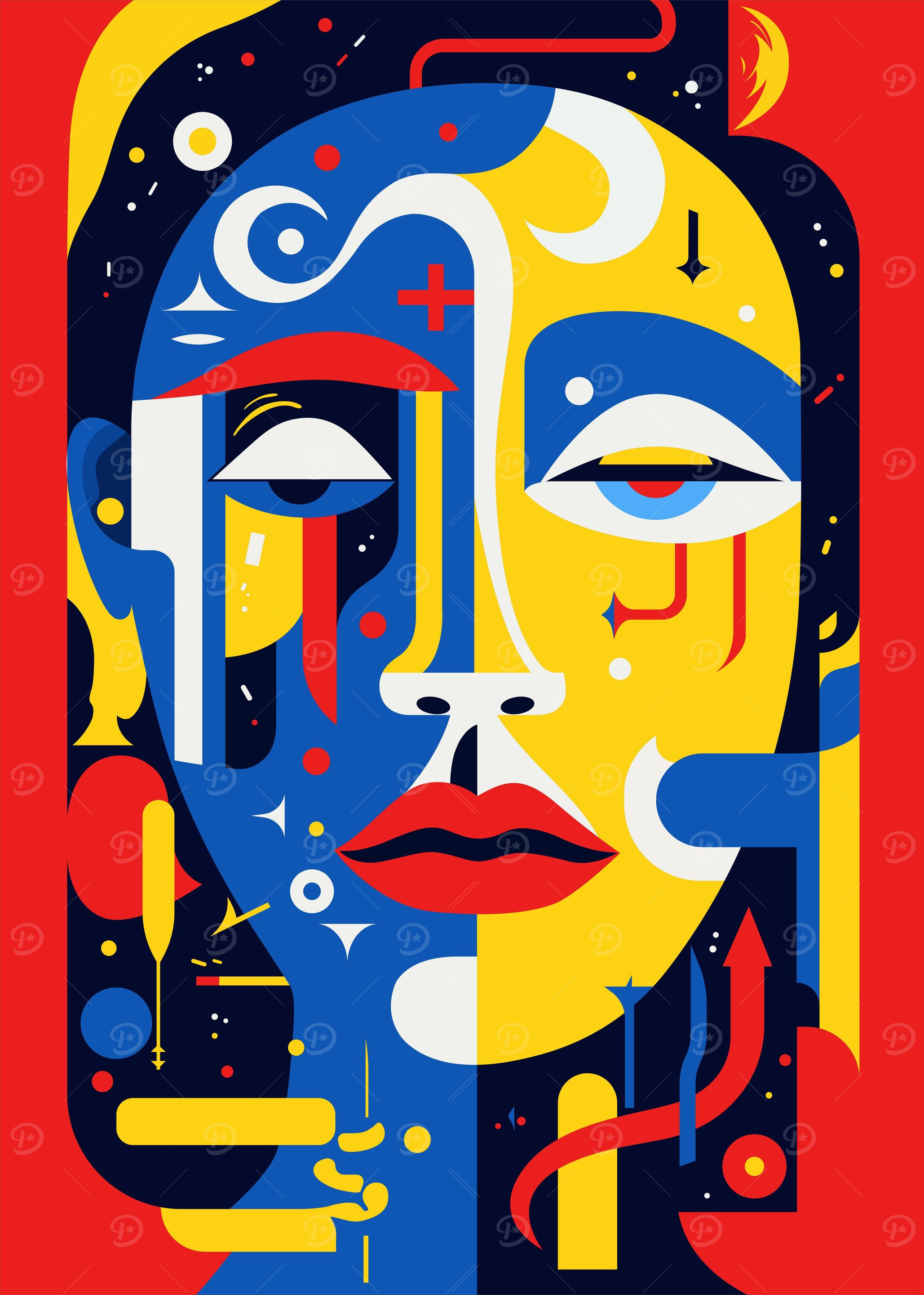 Dadaism illustration girl
