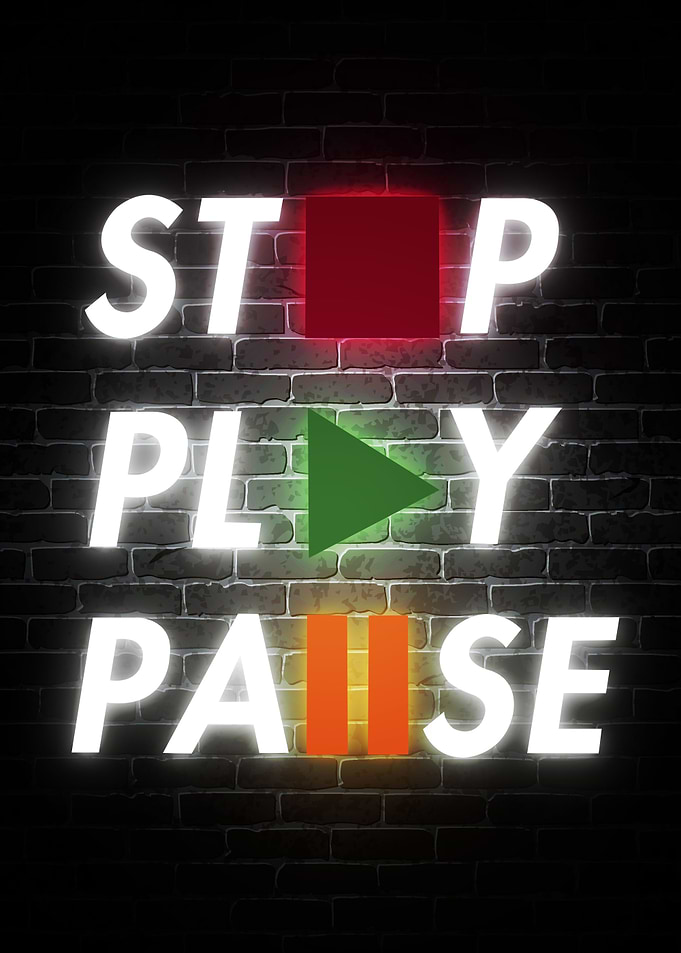 stop play pallse neon