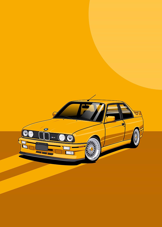 Art Car BMW E30 M3 YELLOW