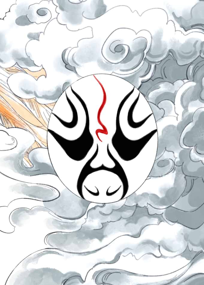 White Peking Opera Mask
