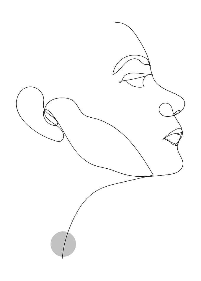 One Line Art Woman