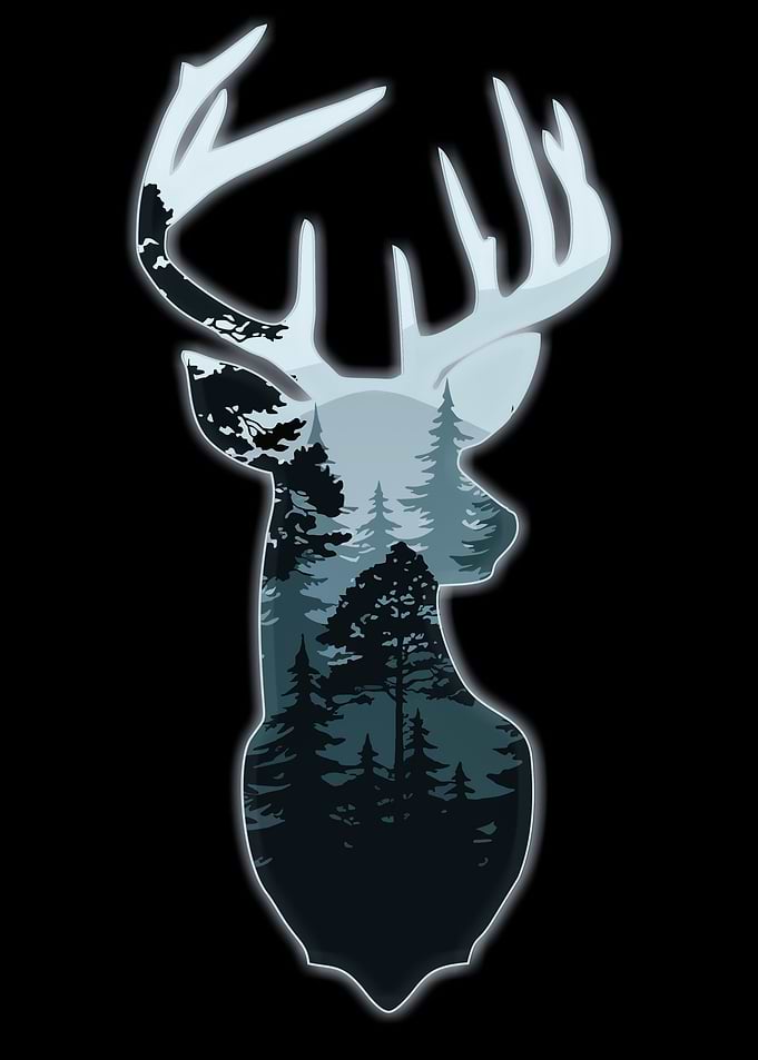 Deer Forest Silhouette