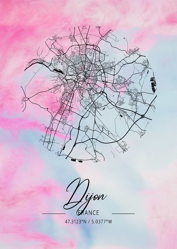 Dijon Beta Watercolor Map