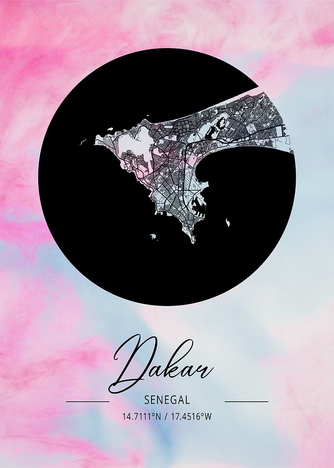 Dakar Beta Watercolor Map