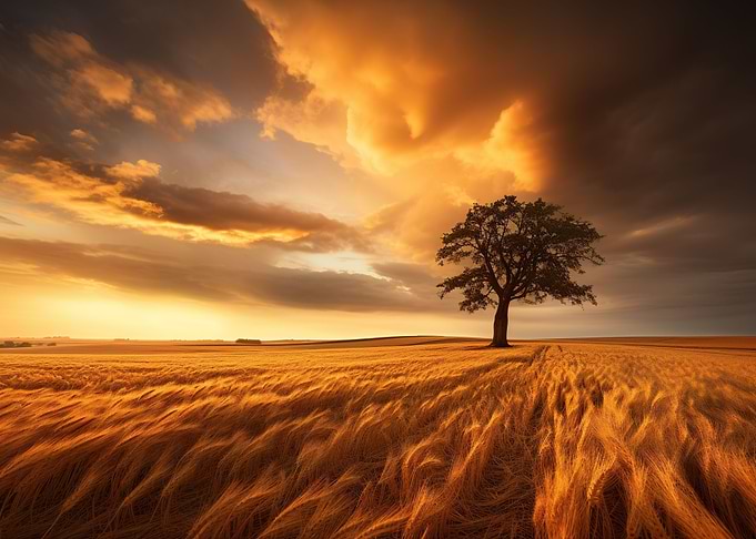 sunset on the steppe