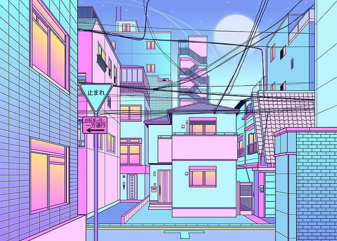 japan city pop art style