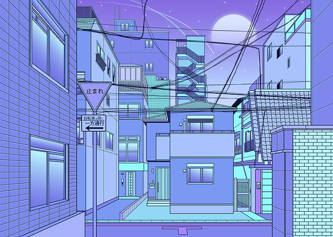 night japan pop art style
