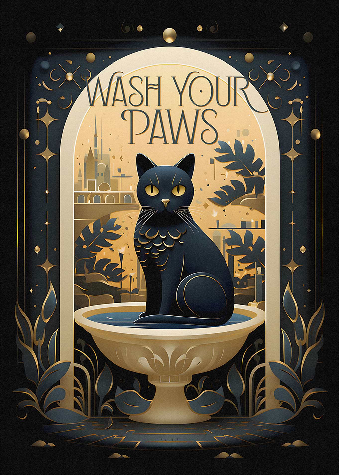 Art Deco Bathroom Art