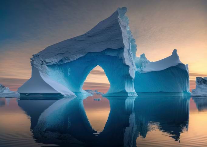 Huge ice berg on ocean