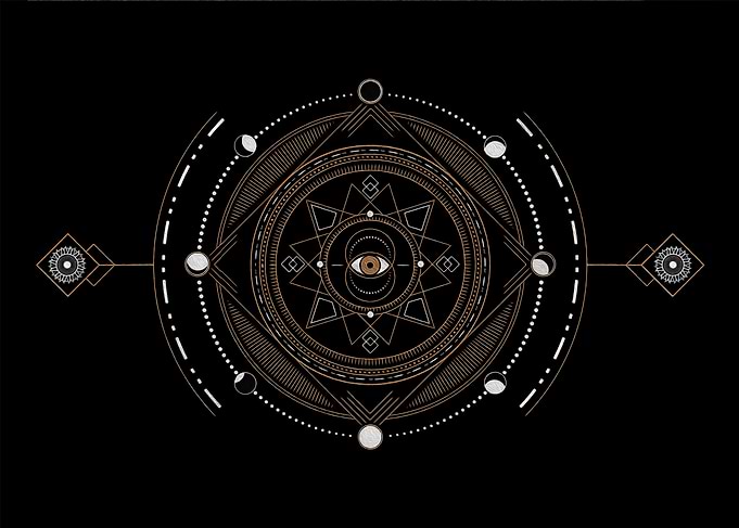 Mandala Geometric Moon Sun