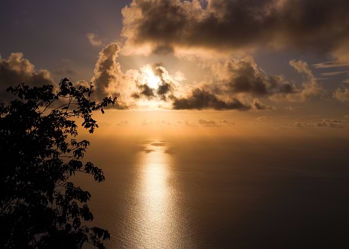 Sunset over the sea