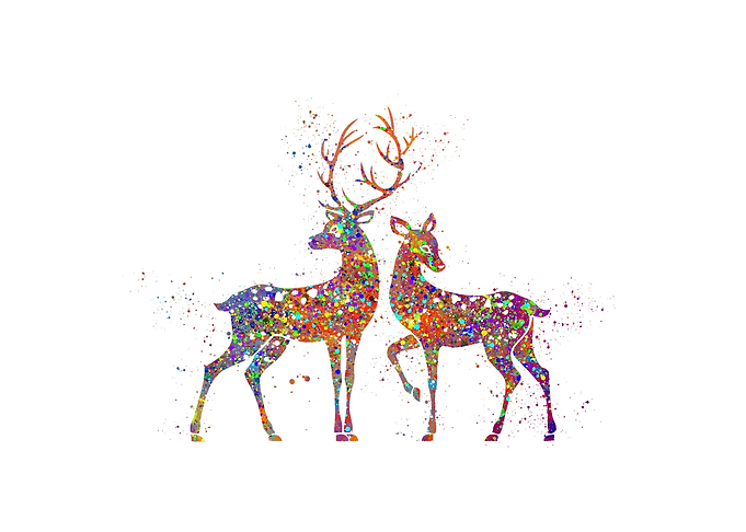 Deer Atler Watercolor