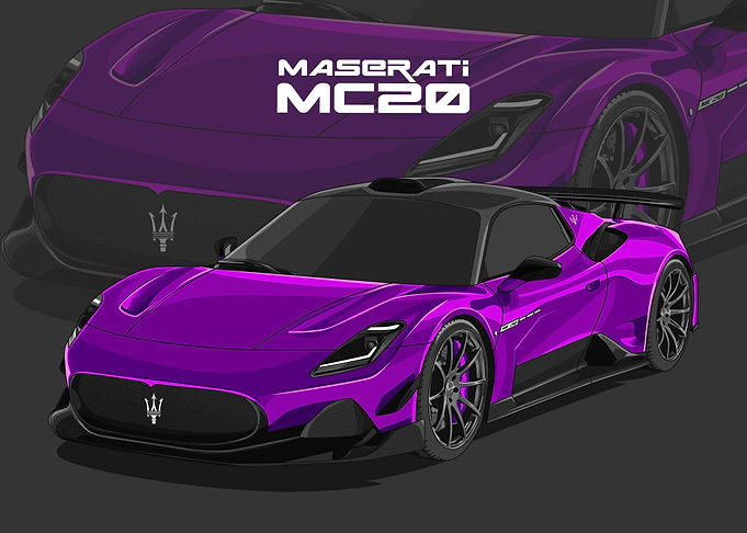 maserati mc20 violet