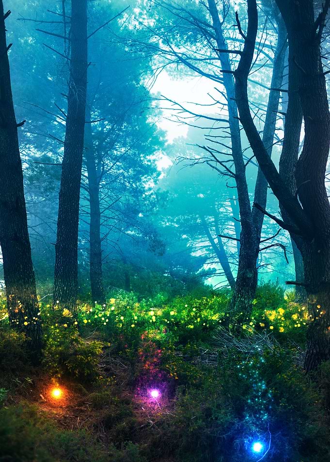 Magical nighttime landscap
