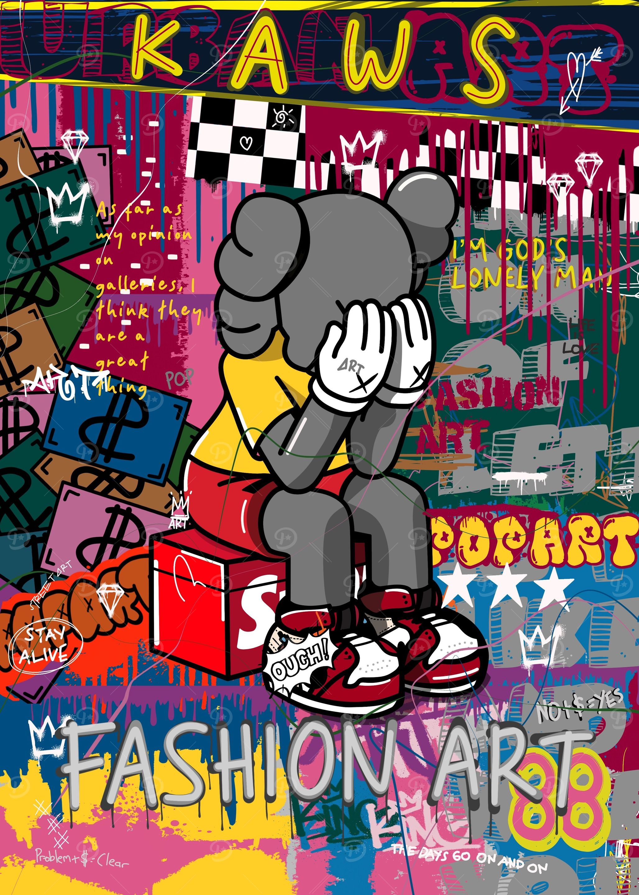 Kaws graffiti style