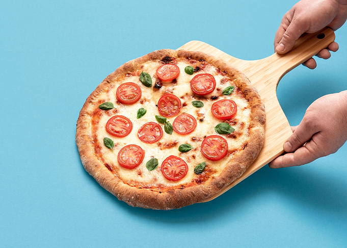 Freshly baked pizza