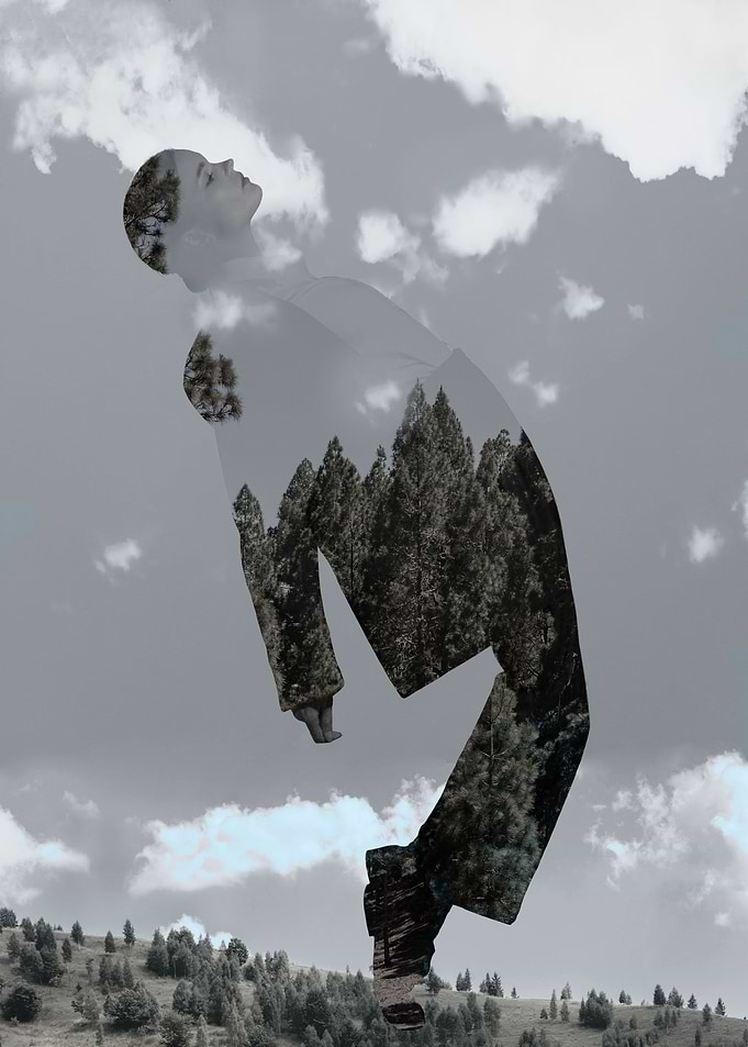 Side view human silhouette