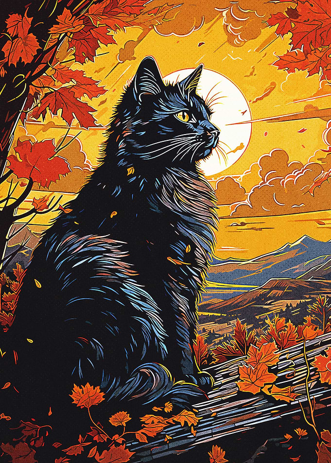 Black cat Vintage