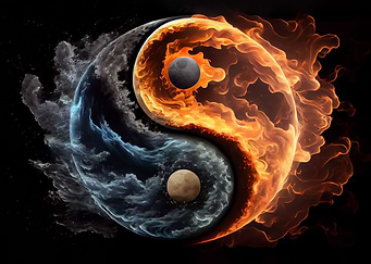 Fire and ice Yin Yang