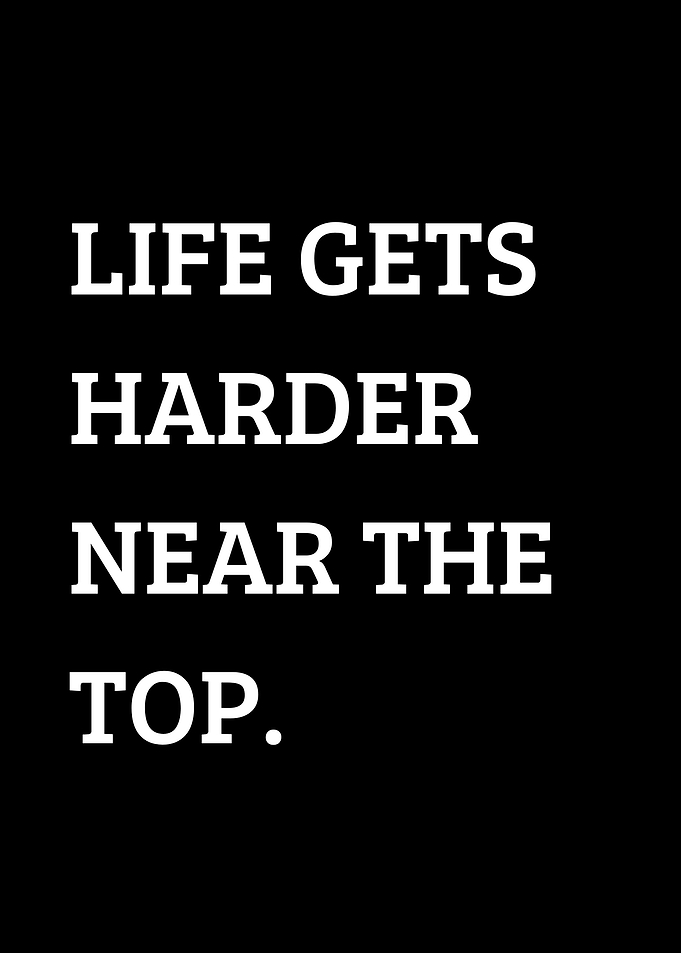 near the top