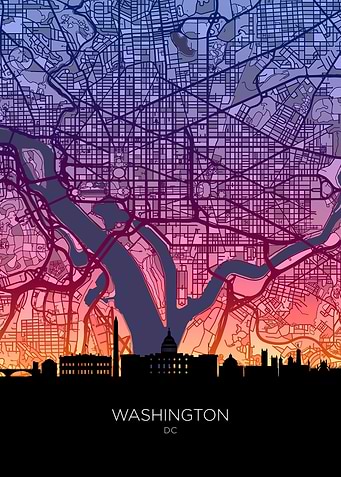 Washington DC Skyline Map
