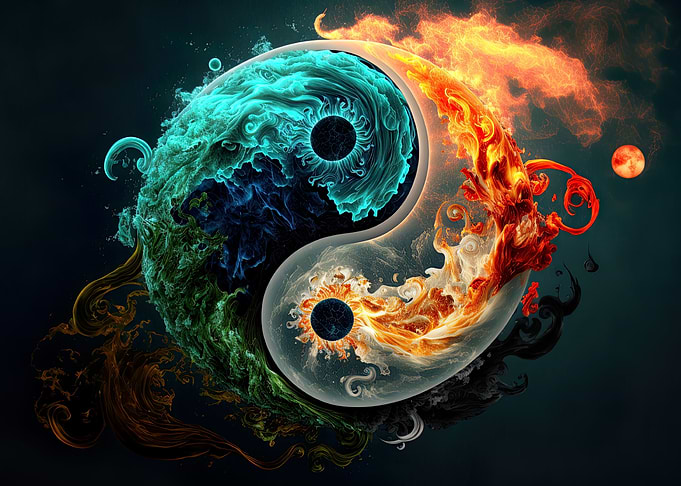 Fire and ice Yin Yang