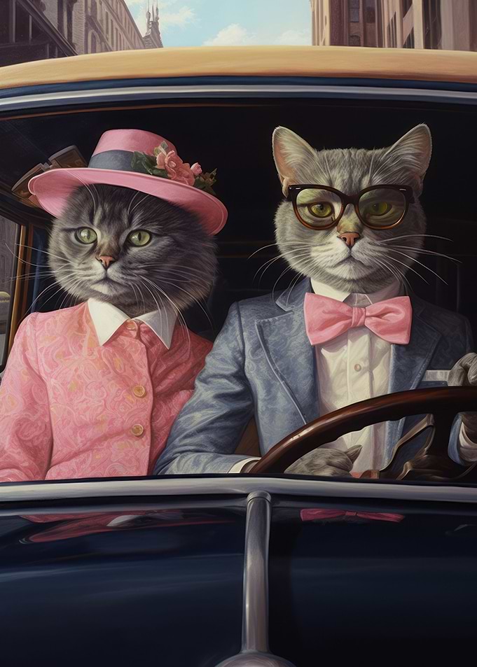 Elegant Cat Couple