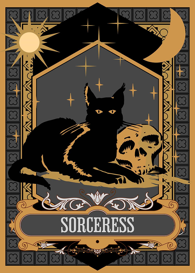 BLACK CAT TAROT CARD