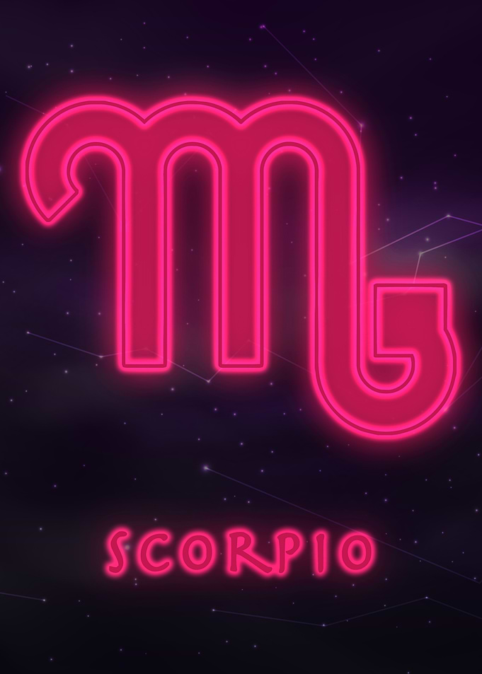 Scorpio Neon Tarot Poster