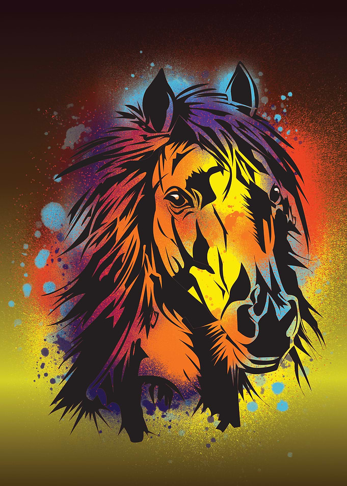Horse head colorful