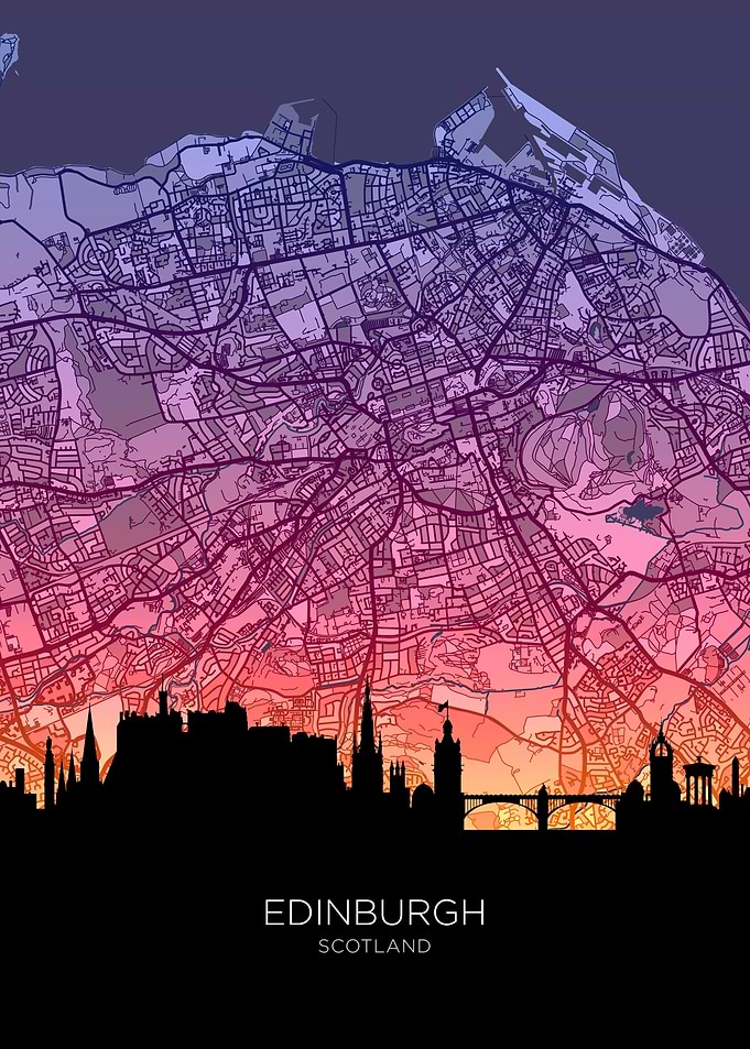 Edinburgh Skyline Map