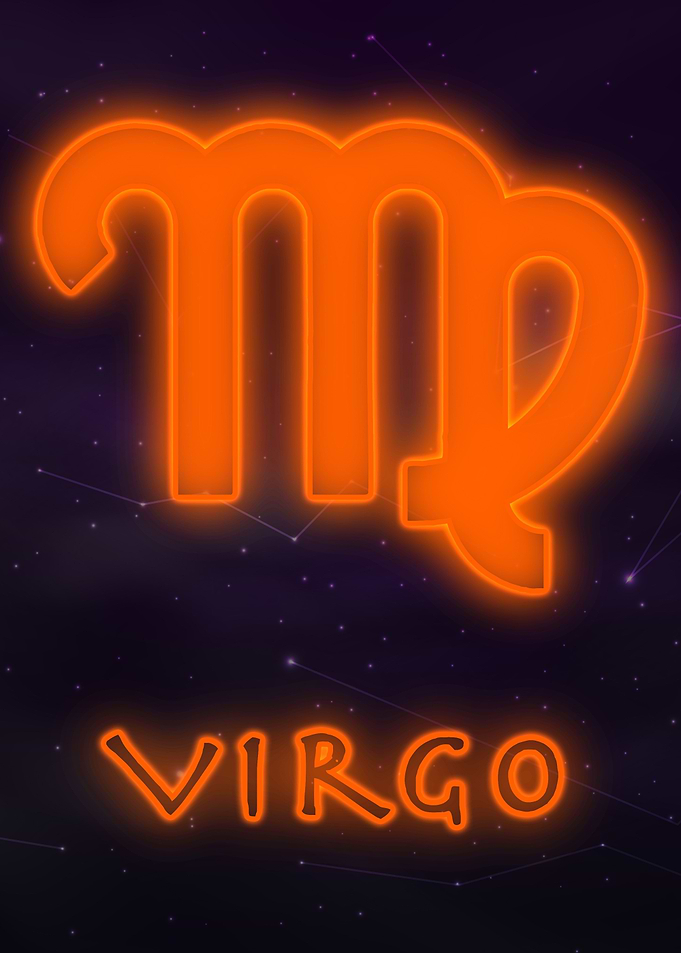Virgo Neon Tarot Poster
