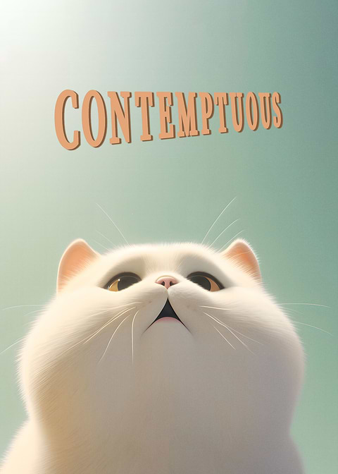 Contemptuous Cat — funny metal wall sign