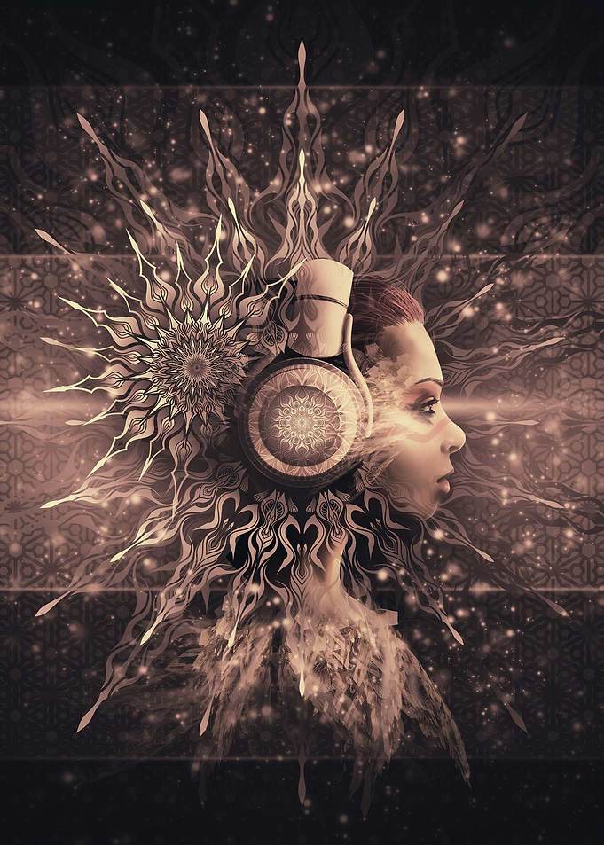 Mandala Headphone Girl