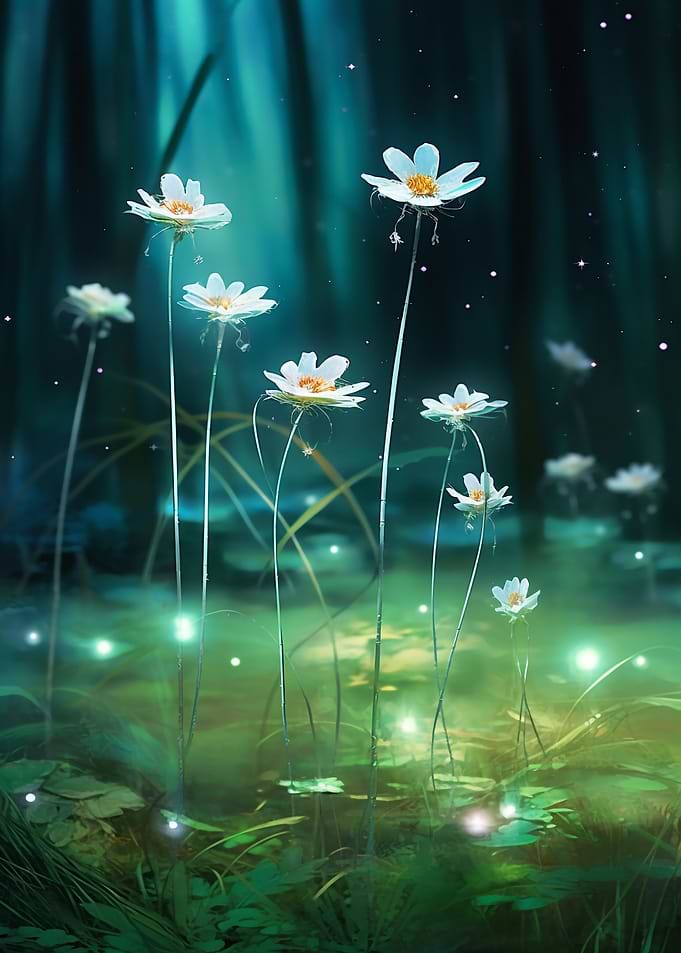 Daisy Flowers in Forest
