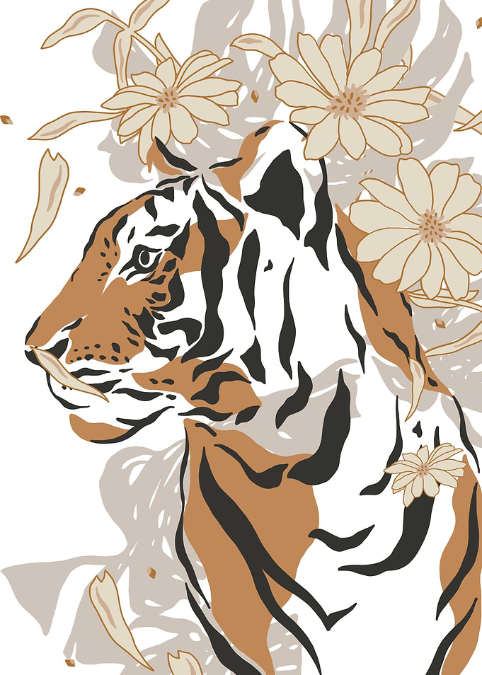 Boho tiger in the Savanna