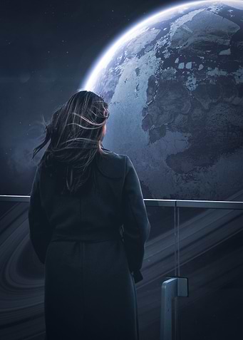 Woman and Galaxy