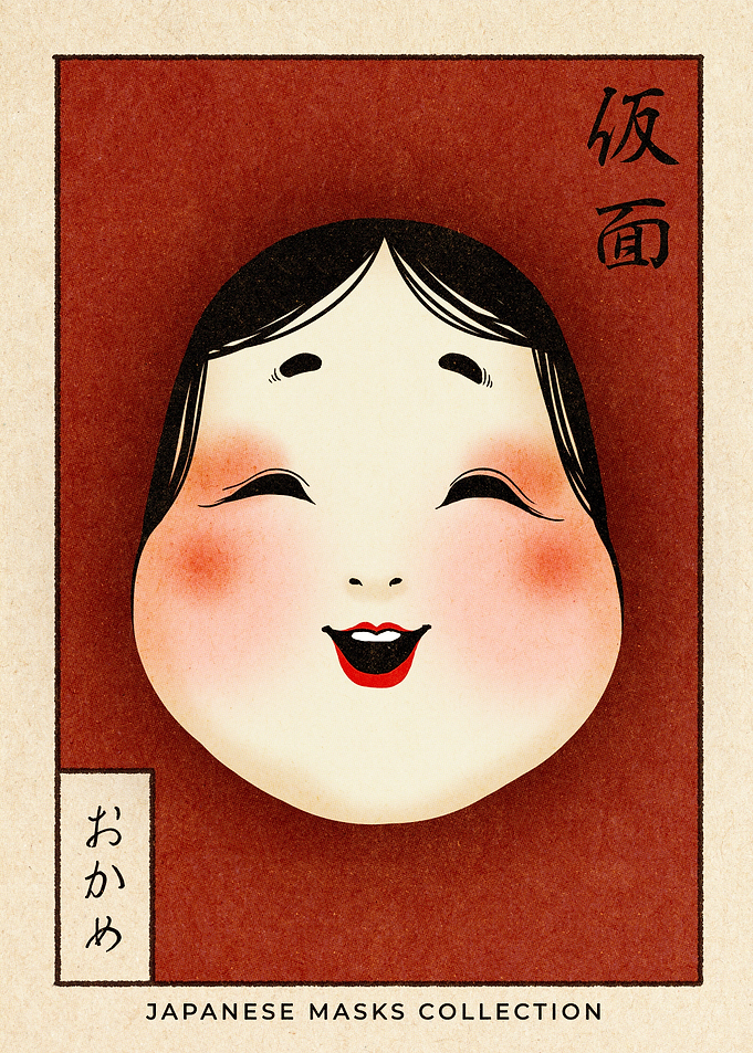 Okame japanese mask